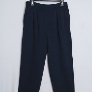 ST. JOHN BASICS Navy Blue Santana Knit Wool Blend Ankle Pants Size 6